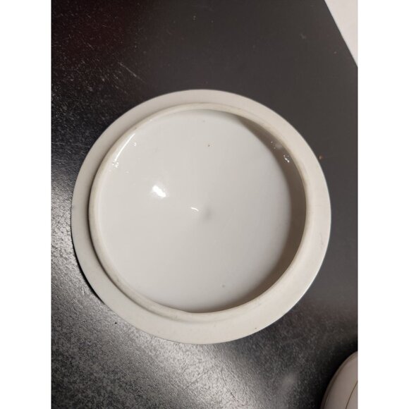 Vintage Hand Painted Porcelain Lidded Bowl With Scenic Landscape Design - Picture 13 of 15